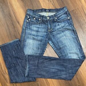Rock & Republic Blue Straight Leg Jeans with Contrast Stitching